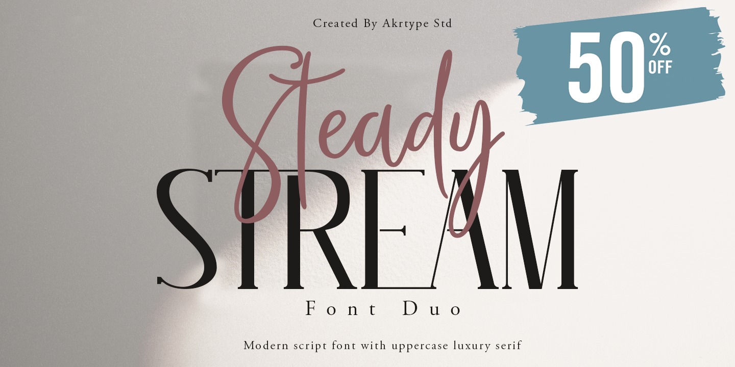 Przykład czcionki Steady Stream script